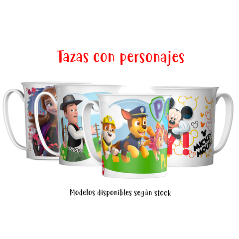 taza grande con personajes