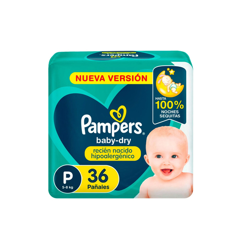 Pampers Bbaby Dry Pequeño P x36