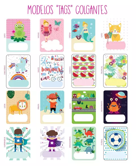Etiquetas “Tags” colgantes para mochilas