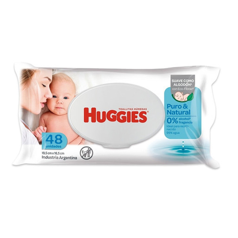 Toallitas Huggies Puro y Natural x48 U