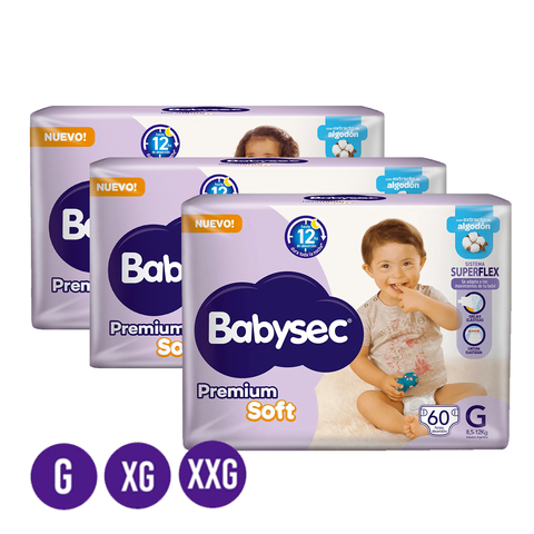 Pañales Babysec Premium Soft Superpack