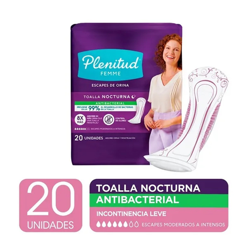 Plenitud Toalla Nocturna Femme X 20 U