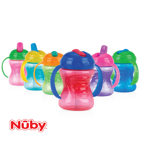 Vaso Nuby con manijas y boquilla de flujo directo 240 ml