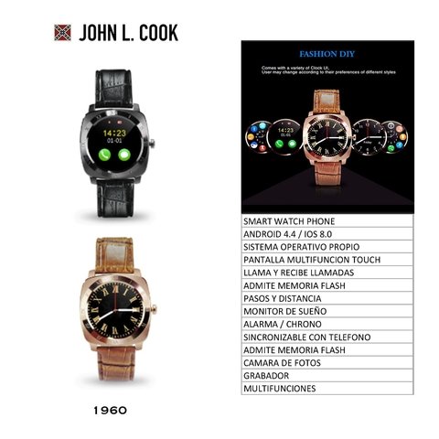 Smartwatch John L. Cook 1960 Cuero Negro