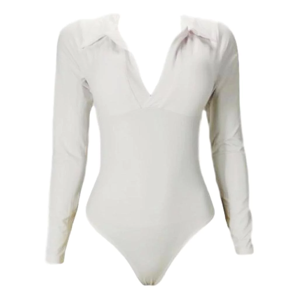 Body Redutor de Medidas Mooah Polo Manga Longa Branco