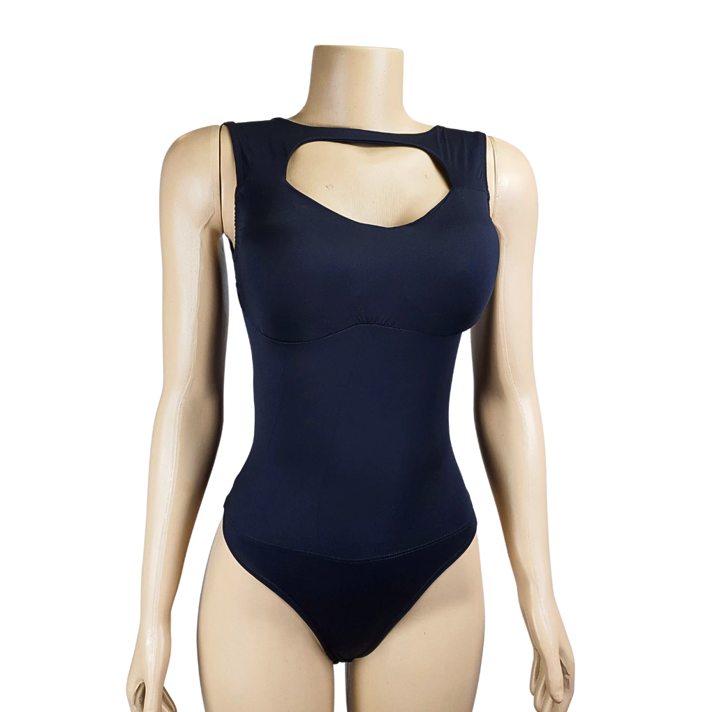 Body Bolerinho Regata Modelador Redutor de Medidas Alta Compressão Abdominal Mooah Preto
