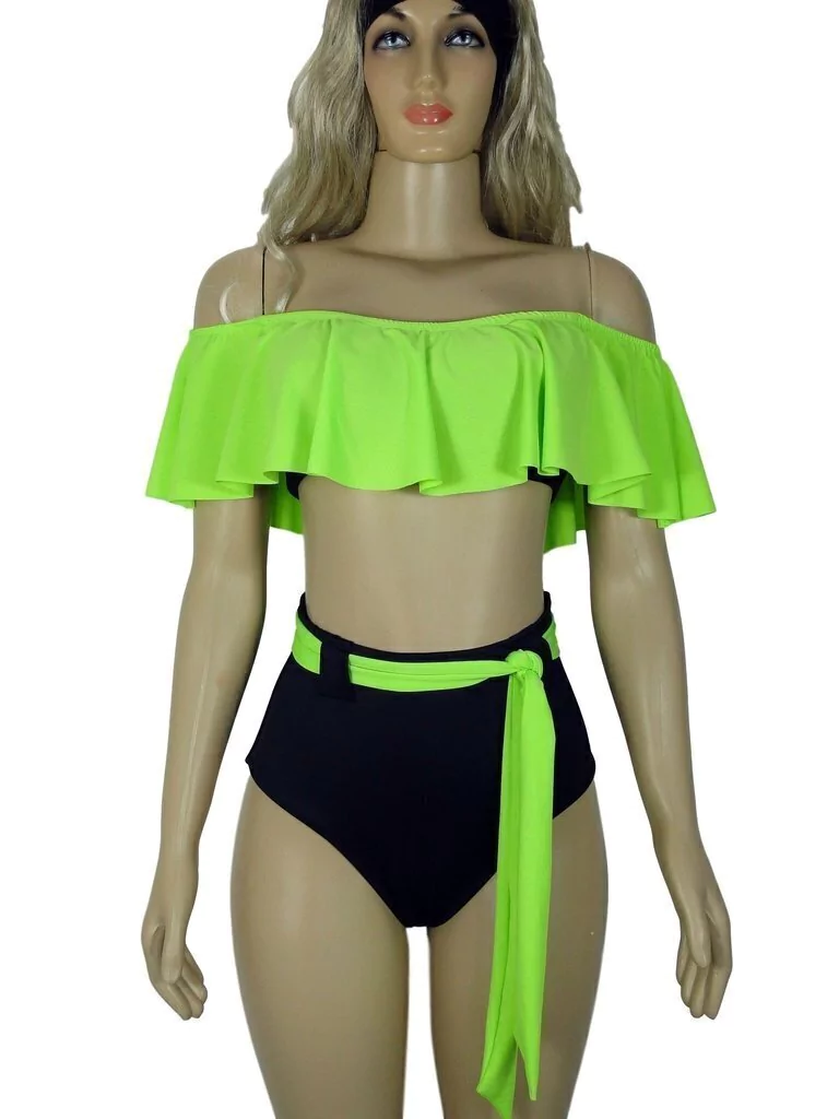 Sunquini Hot Pants Redutor de Medidas Alta Compressão Mooah Preto e Verde Flúor Comportado