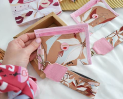 Kit monedero + llavero Flora camel - Anbers