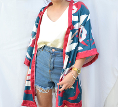 Kimono Floral azul