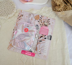 Kit monedero + llavero Flora rosa - comprar online