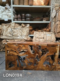 LON019- Consola patas y tablas de lonjas de teca 1,50x40x80cmh en internet