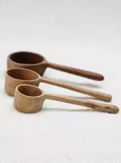 MAT280-Set de 3 cucharas medidoras de teca