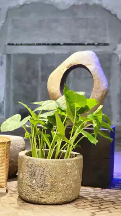 PIEC02-Escultura de piedra con hoyo de 80cmsh- Unica pieza - comprar online