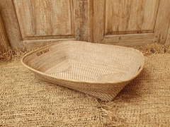 RRR310- Bandejon bebe de ratan chico - 60x45x14cm H BLANCO en internet