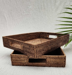RRR353- Bandeja de ratan New 30x40x8cmH - comprar online