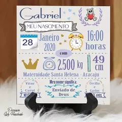 Lembrancinha nascimento azulejo personalizado - loja online