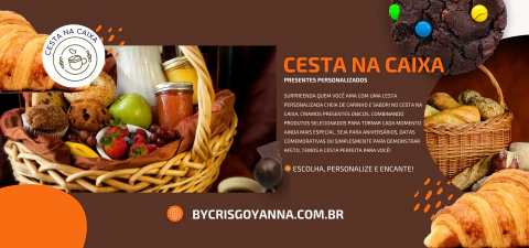 Imagem do banner rotativo CESTA NA CAIXA - Café da manhã/brunch, platters e outros