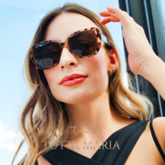 Óculos solar Ayla animal print lente marrom na internet