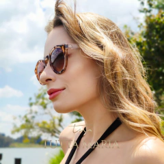 Óculos solar Lys animal print lente marrom degrade - comprar online