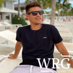 Óculos masculino acetato preto fosco lente cinza degrade - comprar online