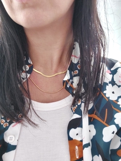 COLLAR CINTA ACERO DORADO - comprar online