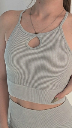 Set top y short acanalado - tienda online