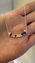 Conjunto Barrita 7 chakras, Plata y cúbics