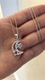 Conjunto Luna y 3 estrellas , Plata 925 y cúbics