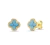 Aros tipo V Cliff turquesa , Plata 925