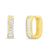 Argollas ovaladas con piedra baguette, Plata 925 - comprar online