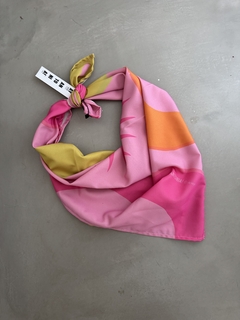 PAÑUELO AY ANTONIA FORMAS ¡fucsia, oliva y naranja!
