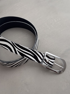 CINTO ZEBRA ¡hebilla plateada! - tienda online
