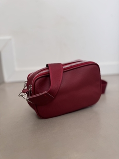 BANDOLERA BORDO¡ doble cierre eco cuero! - tienda online