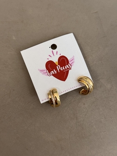 SEMI ARGOLLA CON LÍNEA CUBIC ¡acero quirúrgico dorado! - LAS PECAS ACCESORIOS