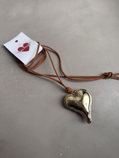 CHOCKER GAMUZA MAXI CORAZÓN ¡dorado! - LAS PECAS ACCESORIOS