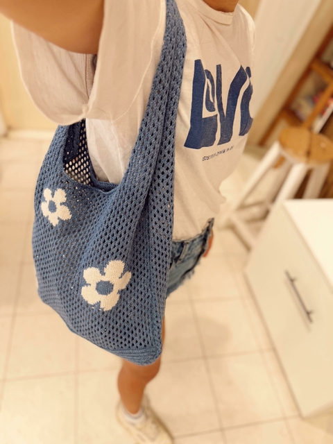 BOLSO TEJIDO MARGARITAS