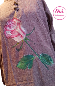 Camisola de algodón con Rosa, bordo L