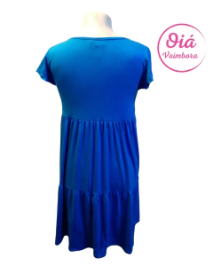 Vestido Miel Gato, azul de M a XL - Oiá Vaimbora