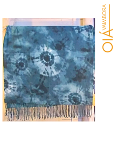Pashmina de lanilla, azul en internet