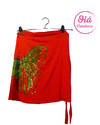 Pollera pareo mariposa, rojo S/L - comprar online