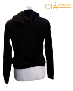 Campera Plush mariposa, negro S/M - Oiá Vaimbora
