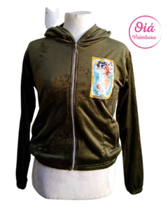 Campera Plush Tarot A Estrela, verde S/M - comprar online