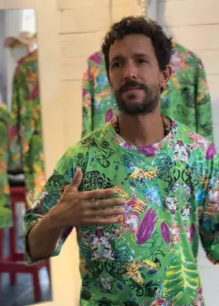 Remera Oiá Coraje, oversize verde intenso M/L/XL - comprar online