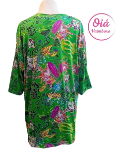 Remera Oiá Coraje, oversize verde intenso M/L/XL - comprar online