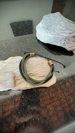 Pulseira de Corda mesclada verde + preto - comprar online