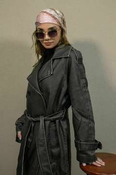 Chaqueta Larga Mery eco cuero - Púrpura "Real Woman"
