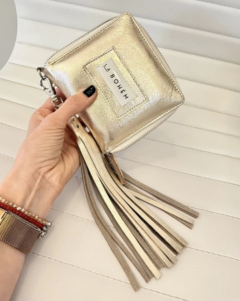 Billetera Smith - Cuero Oro blanco - comprar online