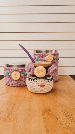 Latas matera y mate Frida con funda a crochet - tienda online