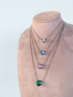 conjunto coração prateado - comprar online
