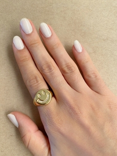 anel smile folheado a ouro 18k